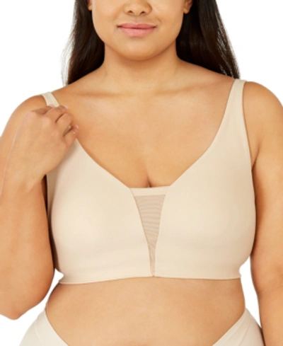 Shop Calvin Klein Women's Plus Size Invisibles Comfort Wirefree Unlined Bralette Qf5666 In Bare