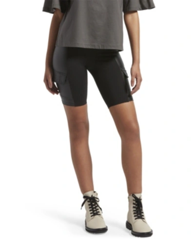 Shop Kendall + Kylie Cargo Bike Shorts In Black