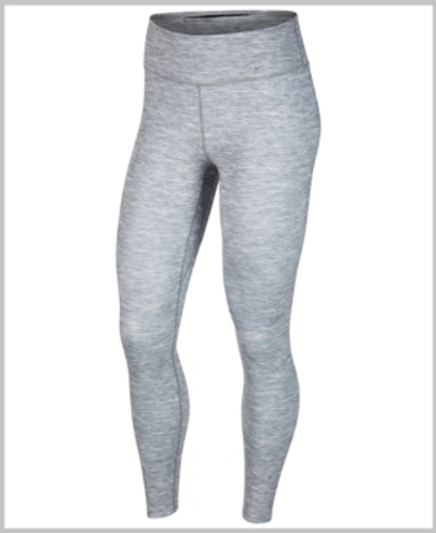 Shop Nike Women's One Luxe Dri-fit Heathered Leggings In Smoke Grey/clear