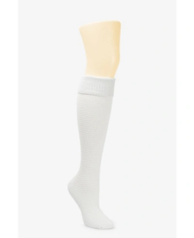 Shop Donna Karan Super Soft Ribbed, Knee Sock In Off White