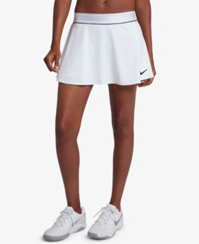 Shop Nike Women's Court Dry Flouncy Tennis Skort In White/black