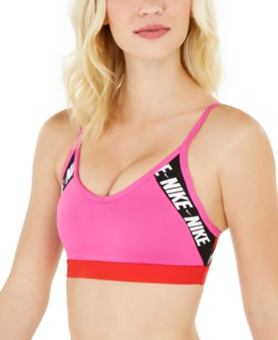 Shop Nike Women's Indy Low-back Light-support Sports Bra In Fire Pink