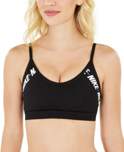 Shop Nike Women's Indy Low-back Light-support Sports Bra In Black/white