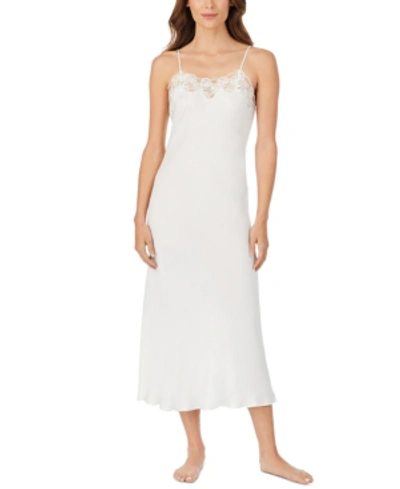 Shop Eileen West Lace-trim Satin Ballet Nightgown In White