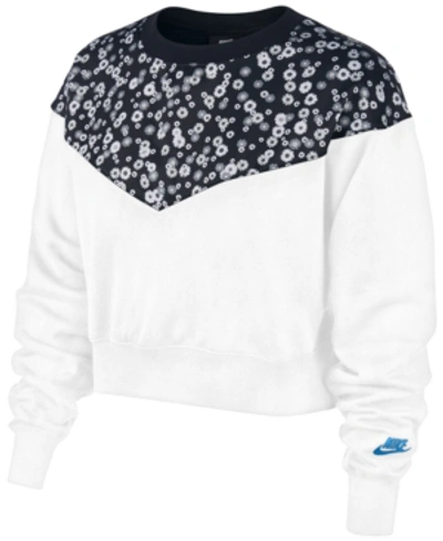 Nike heritage discount floral crew sweater