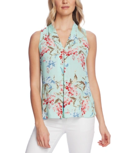 Shop Vince Camuto Inverted-pleat Top, Created For Macy's In Aqua Ice