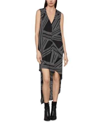 Shop Bcbgmaxazria Abstract-print High-low Dress In Optic White-crossw