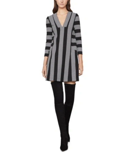 Shop Bcbgmaxazria Striped Tunic Dress In Black Combo