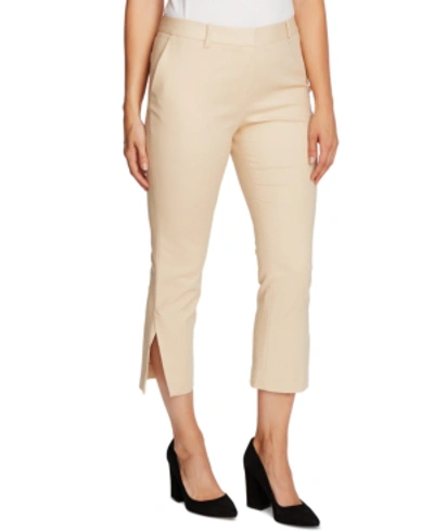 Shop Vince Camuto Side-slit Cropped Pants In Light Stone