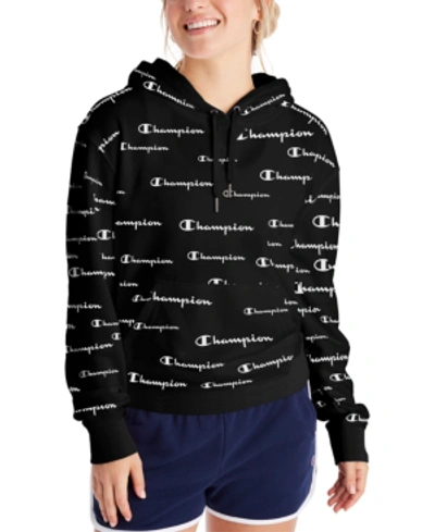 Shop Champion Women's Campus Hoodie In Solid Scripts/black