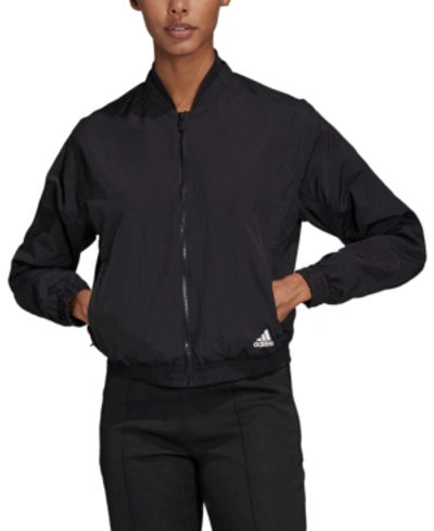 Shop Adidas Originals Adidas Women's Woven Bomber Jacket In Black