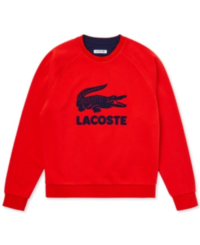 Shop Lacoste Women's  Lightweight French Terry Logo Sweatshirt In Corrida/navy Blue