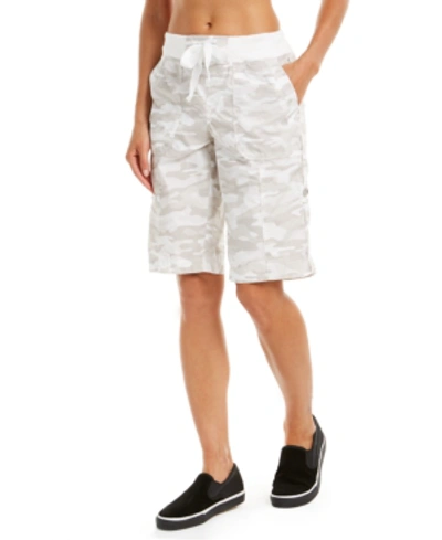 Shop Calvin Klein Performance Camo Convertible Cargo Bermuda Shorts In Nu Beige