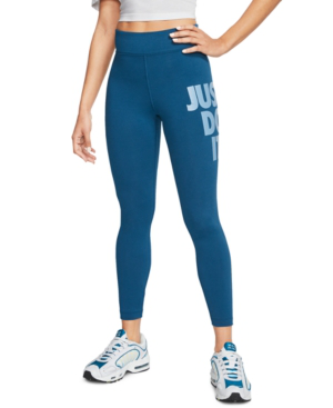 blue nike just do it leggings