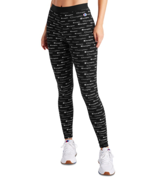 Printed Leggings In Script Black Combo 