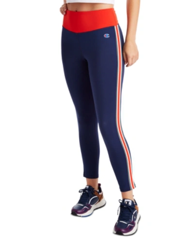 Shop Champion Women's Double Dry Striped High-waist Leggings In Red