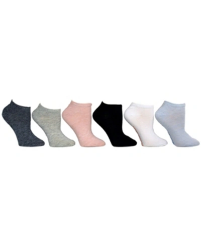 Shop Steve Madden Women's Marled Low Cut Socks, Pack Of 6 In Blue Multi