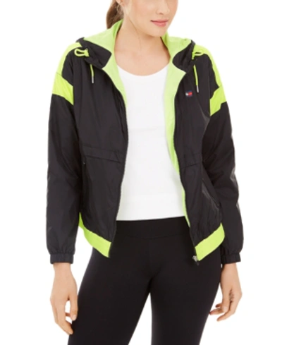 Shop Tommy Hilfiger Sport Colorblocked Windbreaker Jacket In Black