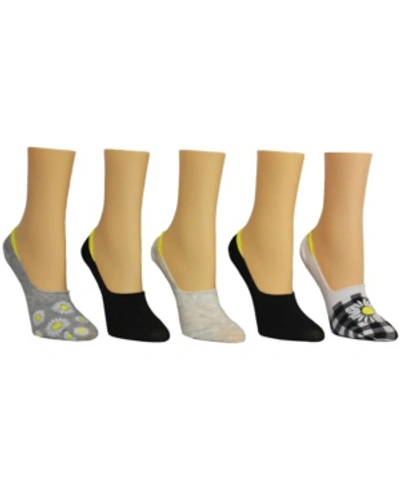 Shop Steve Madden Women's Daisy Foot Liner Socks, Pack Of 5 In Gray Multi