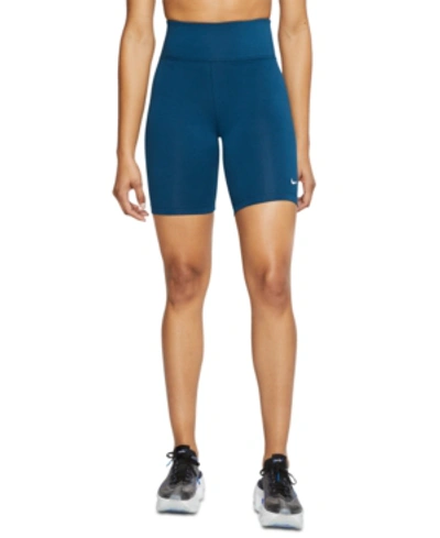Shop Nike Women's Leg-a-see Bike Shorts In Valerian Blue/white