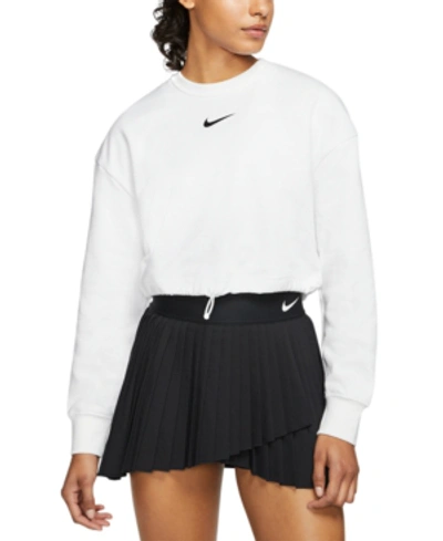 Shop Nike Women's Logo Cropped Sweatshirt In White/black