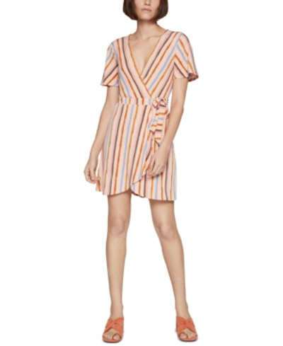 Shop Bcbgeneration Striped Wrap Dress In Multi