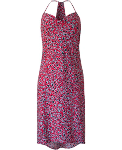 Shop Bcbgeneration Cowl Neck Leapord Dress In Cherry - Leopard D