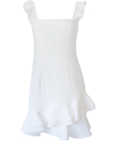 Shop Bcbgeneration Ruffled Fit & Flare Dress In Optic White