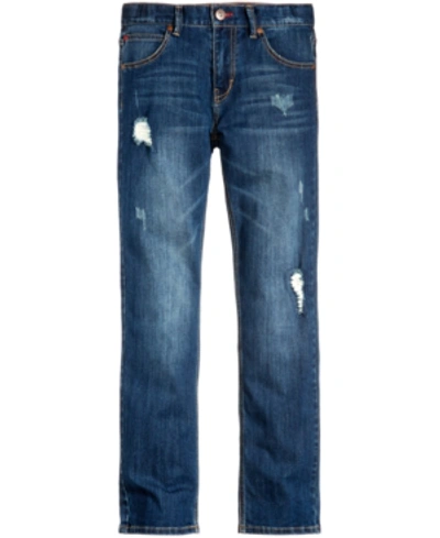 Shop Tommy Hilfiger Little Boys Distressed Straight-fit Jeans In Niagara