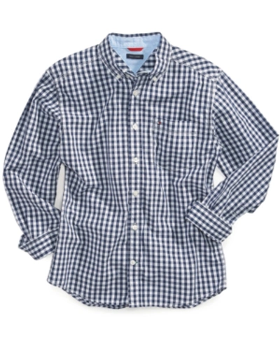 Shop Tommy Hilfiger Little Boys Baxter Gingham Button-down Shirt In Flag Blue
