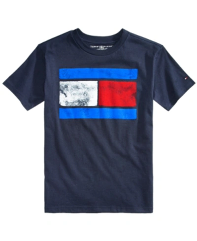Shop Tommy Hilfiger Little Boys Tommy Flag Graphic-print T-shirt In Swim Navy