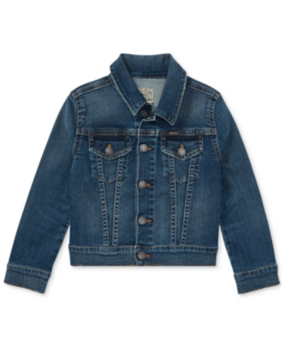 Shop Polo Ralph Lauren Toddler And Little Girls Denim Trucker Jacket In Marcella Wash