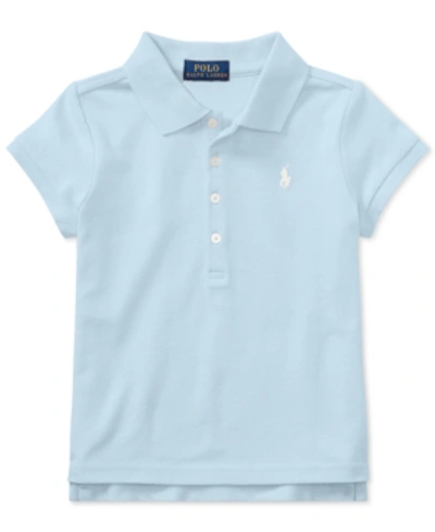 Shop Polo Ralph Lauren Toddler And Little Girls Short Sleeve Stretch Cotton Mesh Polo Shirt In Elite Blue