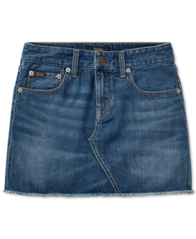 Shop Polo Ralph Lauren Big Girls Denim 5-pocket Skirt In Bales Wash