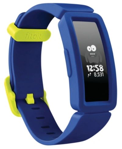 Shop Fitbit Kid's Ace 2 Activity Tracker Night Sky Silicone Strap Smart Watch 20.5mm In Blue
