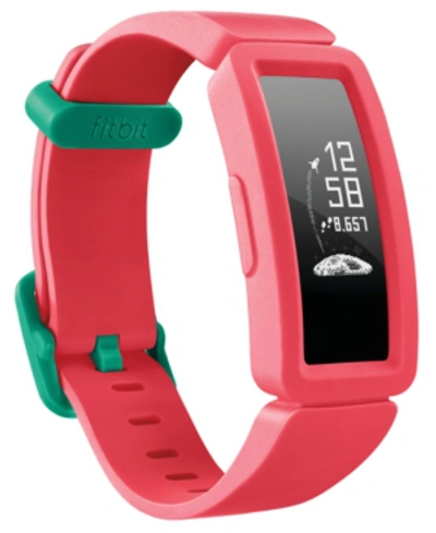 Shop Fitbit Kid's Ace 2 Activity Tracker Watermelon Silicone Strap Smart Watch 20.5mm In Pink