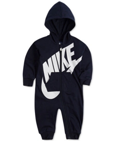 Shop Nike Baby Boys Or Baby Girls Play All Day Hooded Coverall In Obsidian