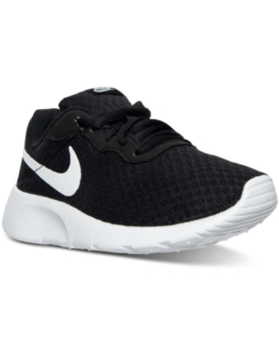 Shop Nike Little Kids Tanjun Casual Sneakers From Finish Line In Black, White