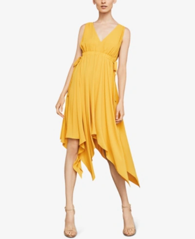 Shop Bcbgmaxazria Asymmetrical Drawstring Dress In Goldenglow