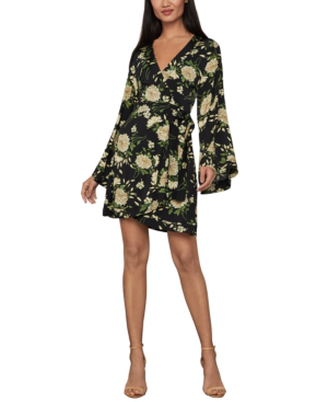 bcbg black floral dress