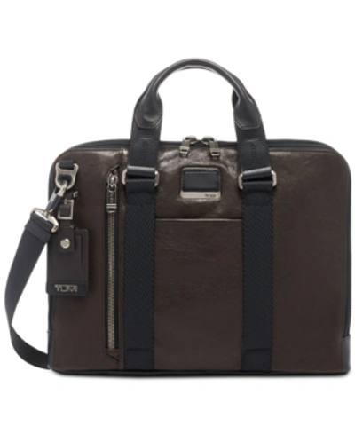 Shop Tumi Men's Alpha Bravo Aviano Slim Briefcase In Dark Brown Smooth