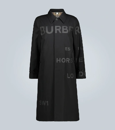 Shop Burberry Contrast Horseferry Logo Car Coat In Black
