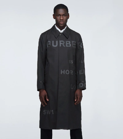 Shop Burberry Contrast Horseferry Logo Car Coat In Black