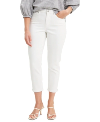 Shop Levi's Cropped Mid-rise Jeans In Simply White