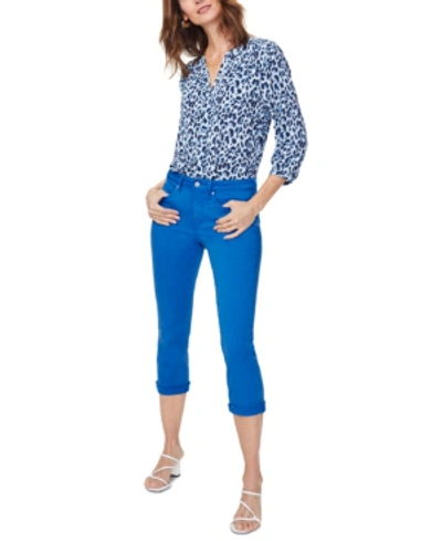 Shop Nydj Chloe Tummy-control Capri Jeans In Blue Harbour