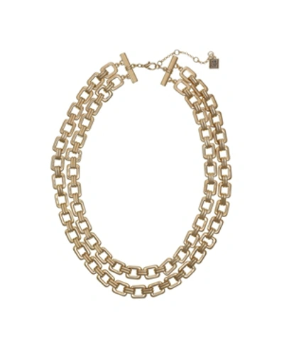 Shop Laundry By Shelli Segal Two-row Chain Necklace In Gold