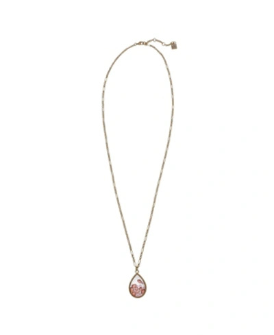 Shop Laundry By Shelli Segal Long Teardrop Pendant Necklace In Coral