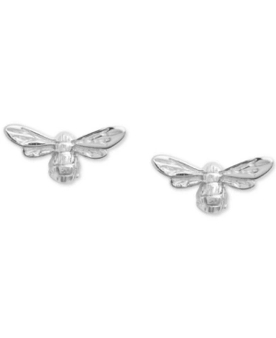 Shop Olivia Burton Lucky Bee Stud Earrings In Silver