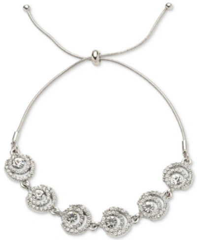 Shop Givenchy Crystal Halo Slider Bracelet In Silver