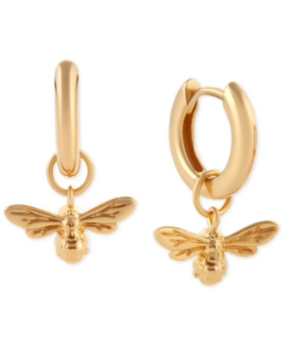 Shop Olivia Burton Lucky Bee Huggie Hoop Earrings In Gold